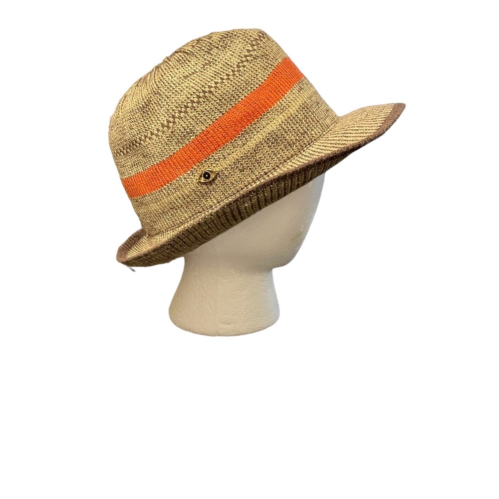 Theodora and Callum Brown Heather Knit Fedora Hat Adjustable